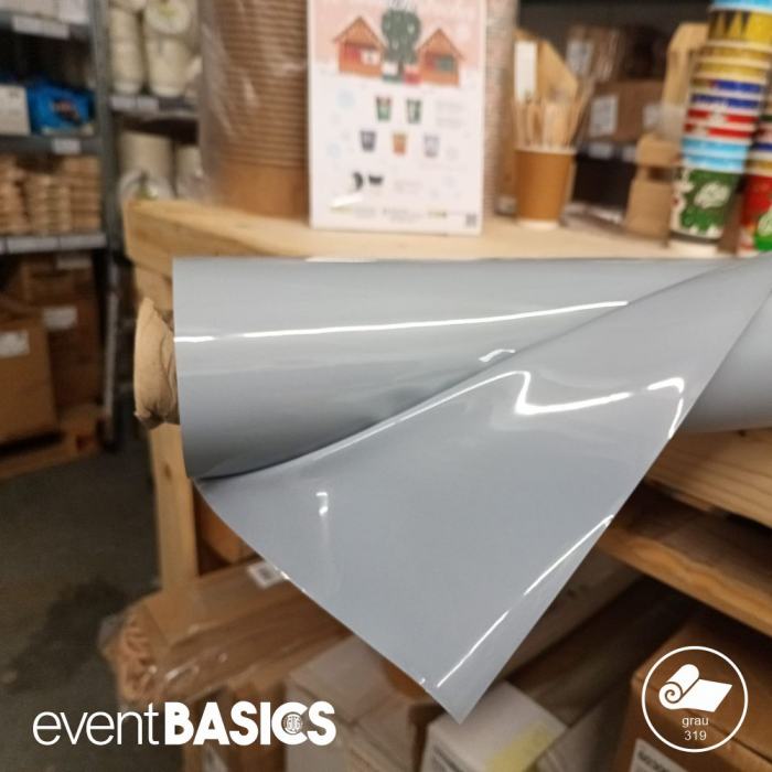 Standard Lackfolie - Tischdecke - 130cm x 30m 150µm grau (319) eventBASICS